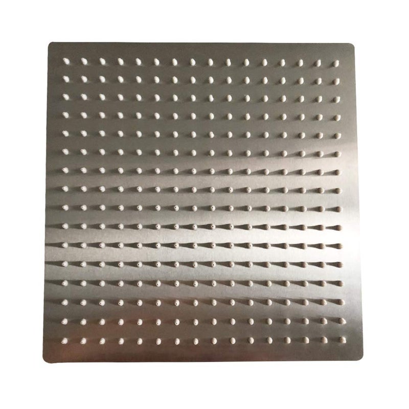 BESy 12 Inch Rain Shower Head, 12" Square Rainfall & High Pressure Stainless Steel Bath Shower Head, 1/16" Ultra Thin, Waterfall Full Body Coverage with Silicone Nozzle, Non Fingerprint Brushed Finish - Image 1